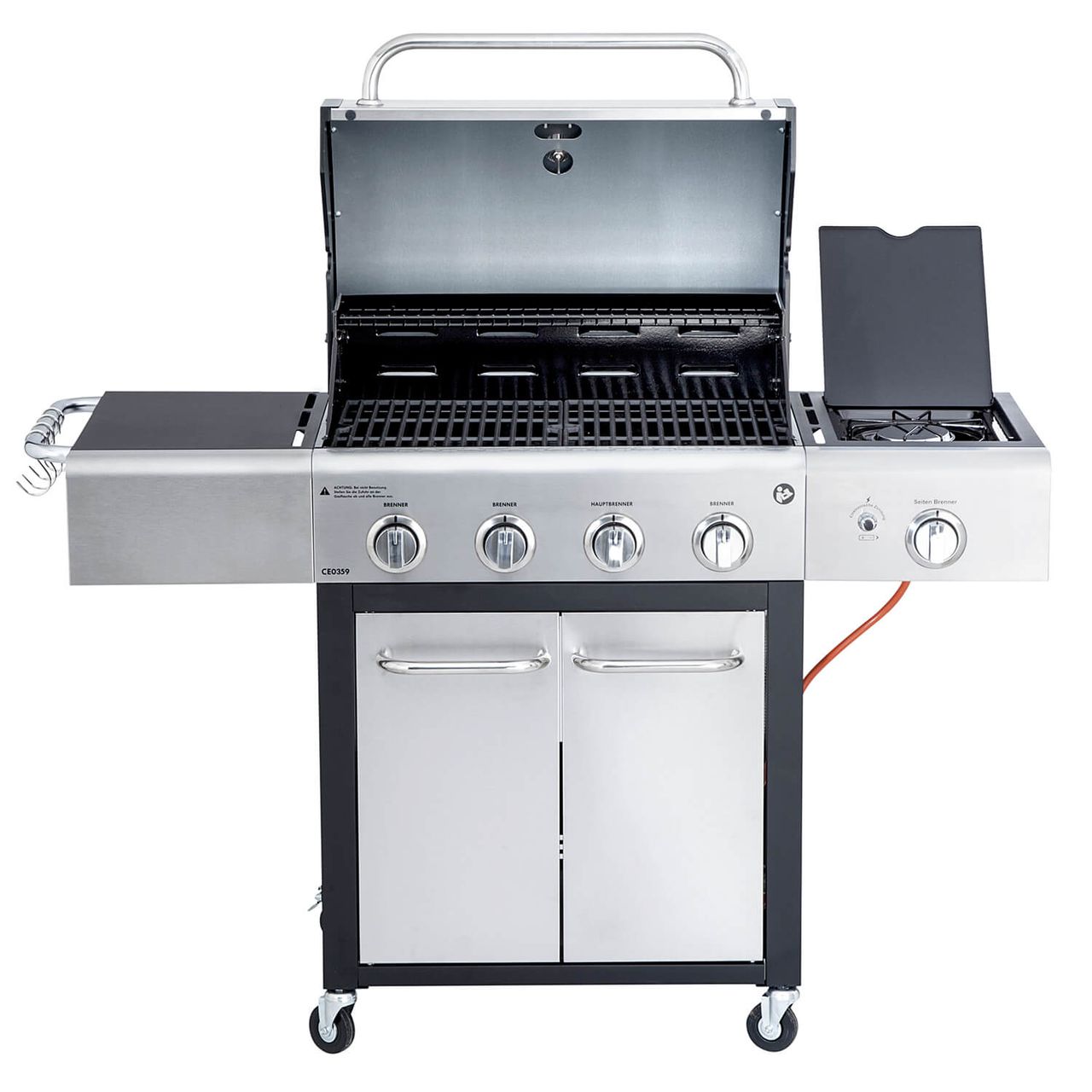 Allgrill FESTIVAL Edelstahl-schwarz Gasgrill 15,5 kW 4-flammig