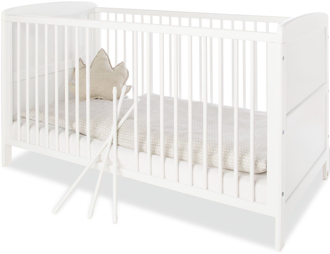 Pinolino® Babyzimmer-Komplettset Viktoria, (Set, 3-St., Kinderbett, Schrank 2-türig, Wickelkommode), zum Juniorzimmmer umbaubar