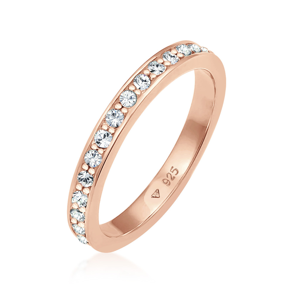 Elli Elli Bague Femmes bande Memoire avec cristaux en argent sterling 925 Bague