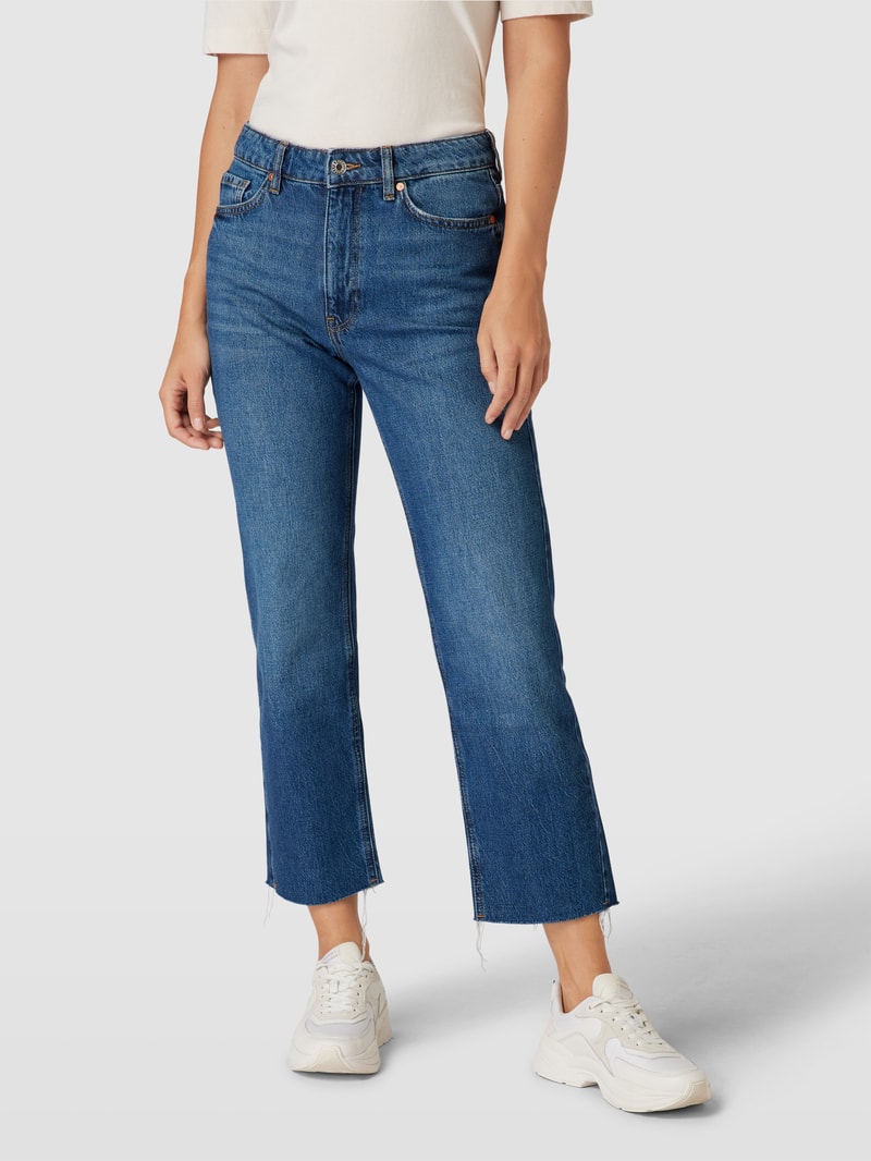 Jeans in verkürzter Passform Modell 'BLANCA' in blau meliert
