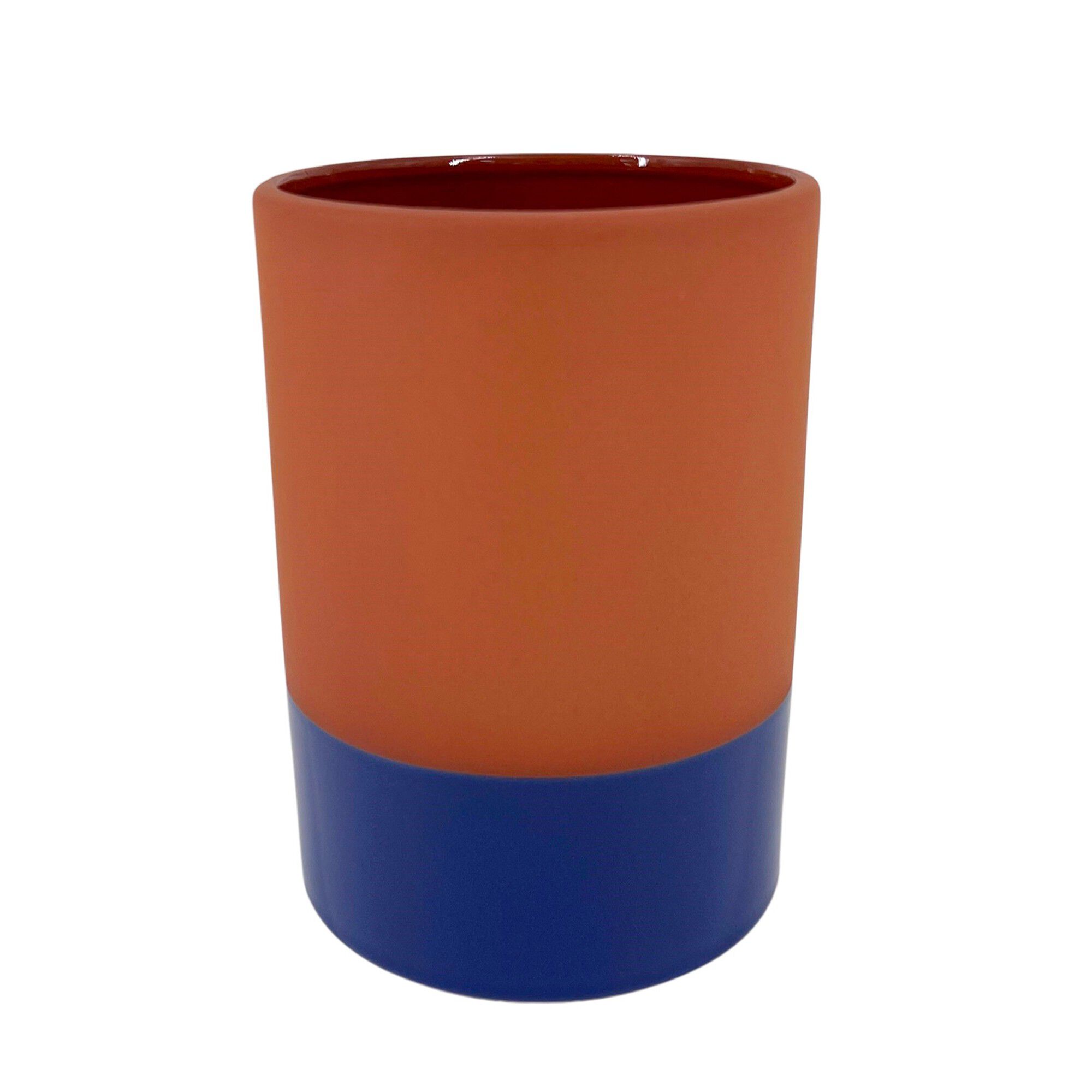 Vase cylindrique en céramique, bicolore