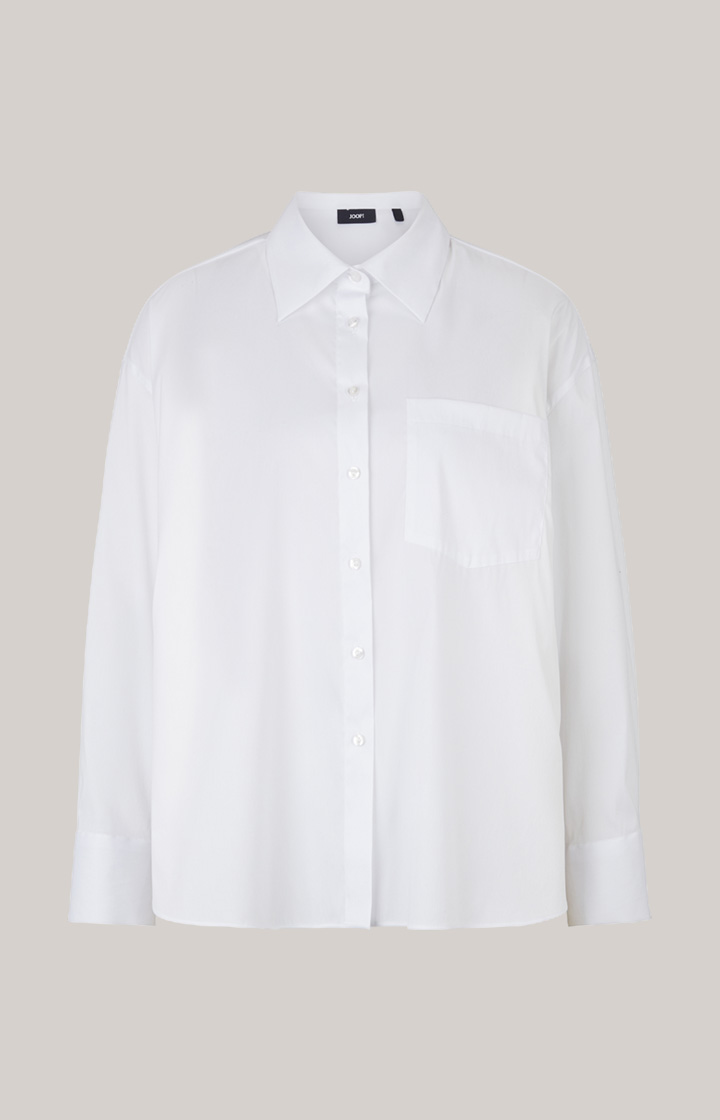 Long-Bluse in Weiß