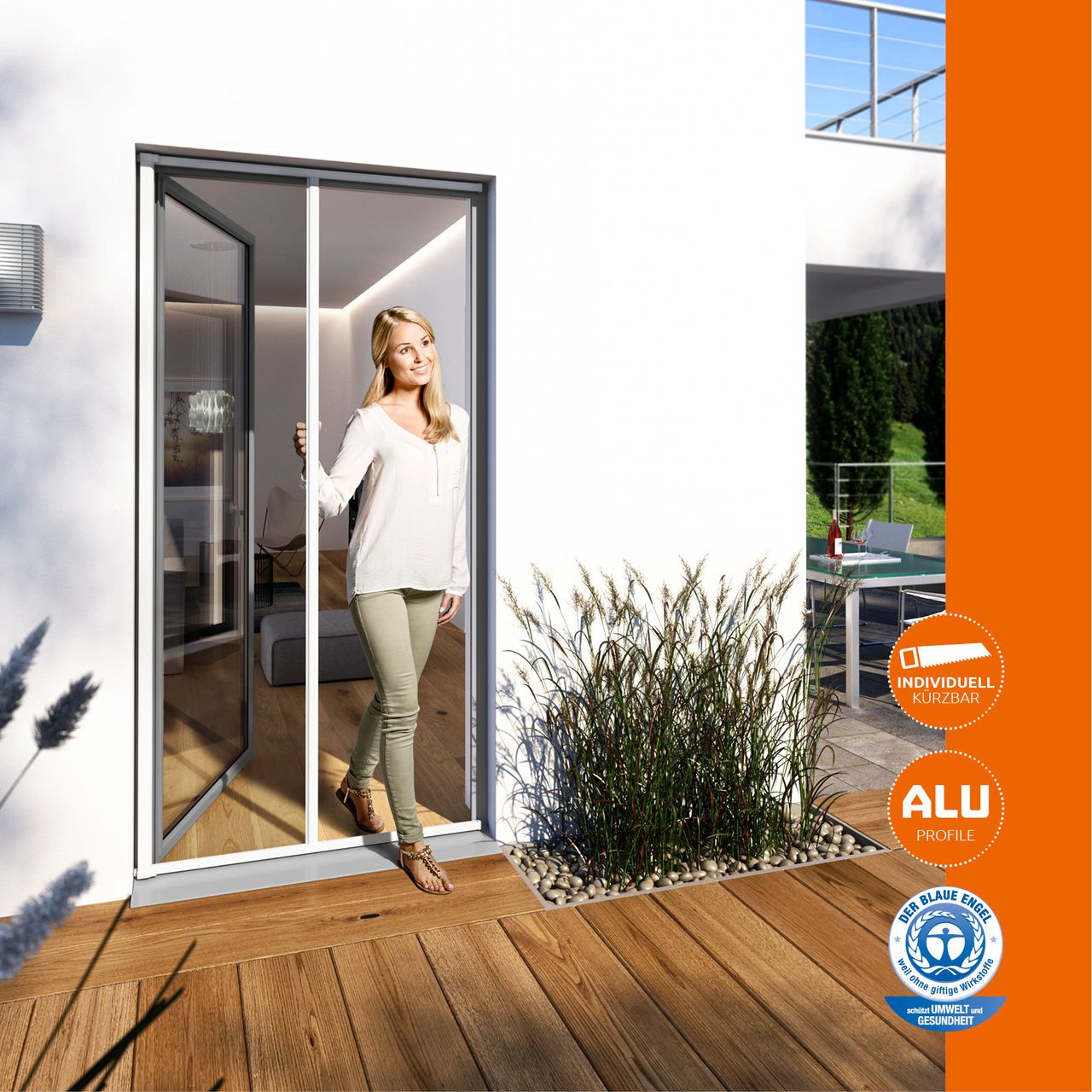 Powertec Insektenschutz Plus Rollo Tür 225x160cm Weiß