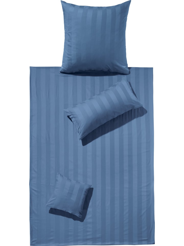 Erwin Müller Mako-Damast Bettwäsche Fürth in blau günstig kaufen