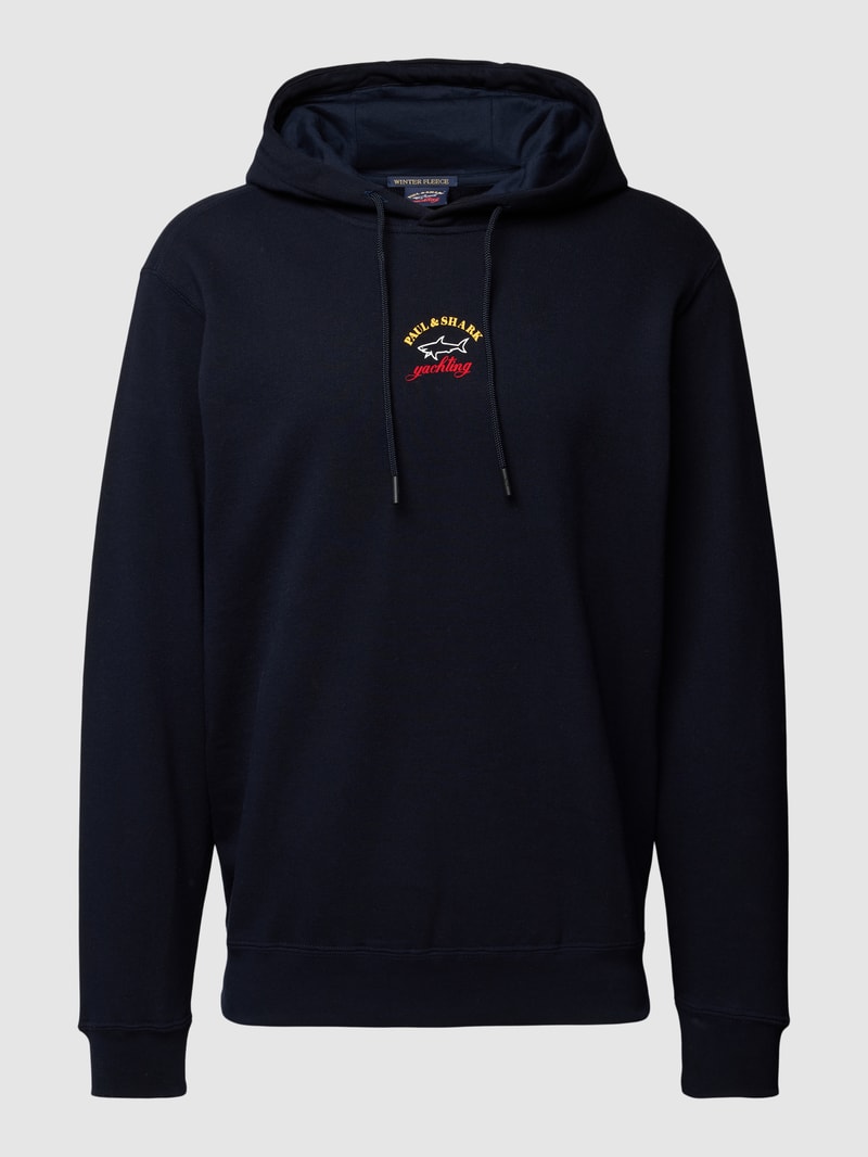 Sweatshirt mit Label-Print in marineblau