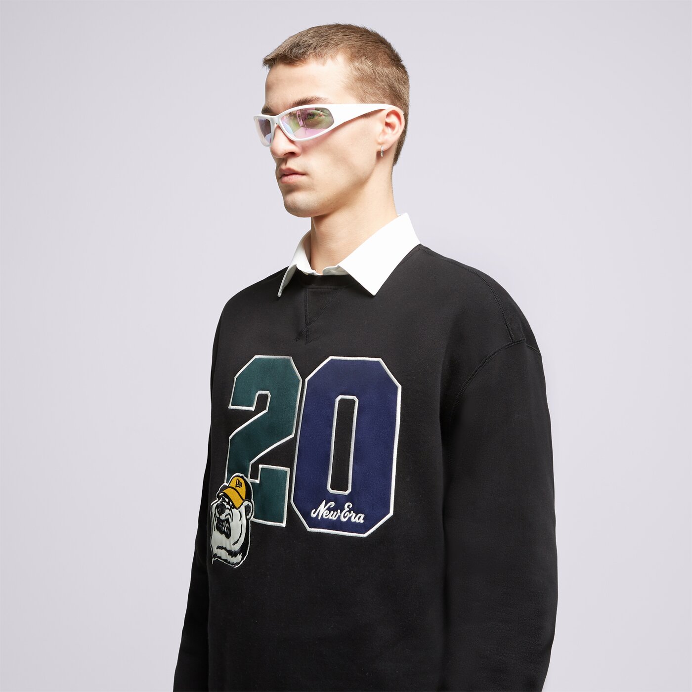 NEW ERA SWEATSHIRT NE CREW NECK NONE Schwarz