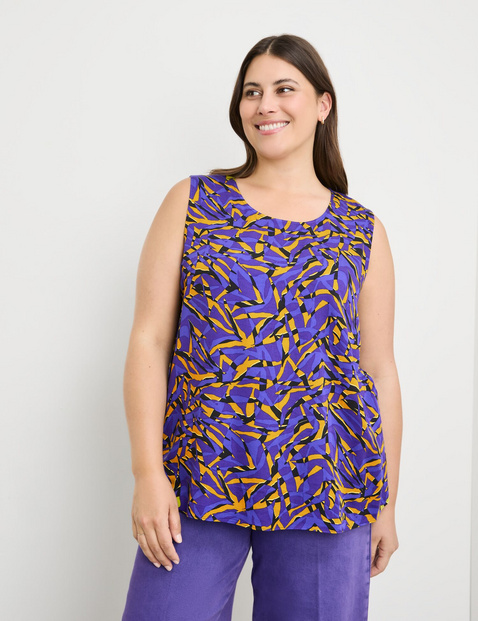 Ärmellose Bluse mit Allover-Print