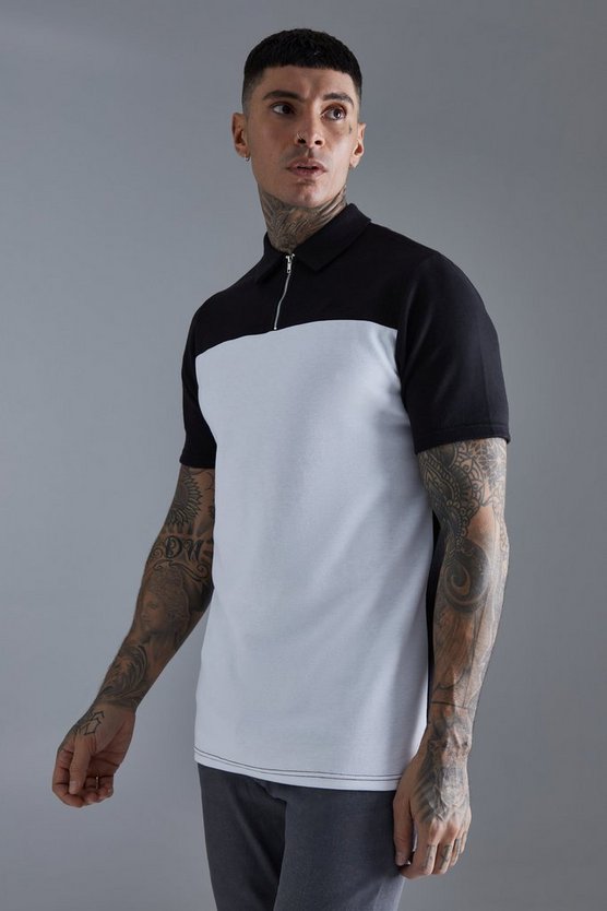 Tall Slim-Fit Colorblock Poloshirt