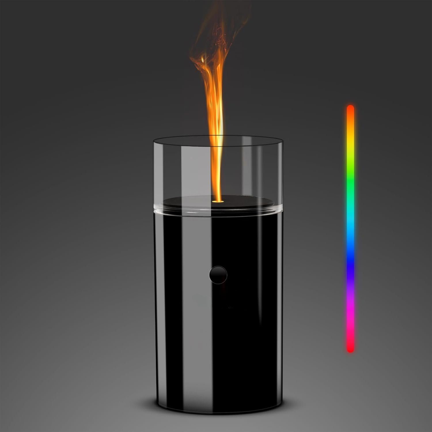 megadot Diffuser Aroma Diffuser, Kabellos Ultraschall Diffuser mit Flammen Effekt, 3D -Kerzenform Duft Diffuser mit 7 Farben LED für Zuhause, Büro, Autos