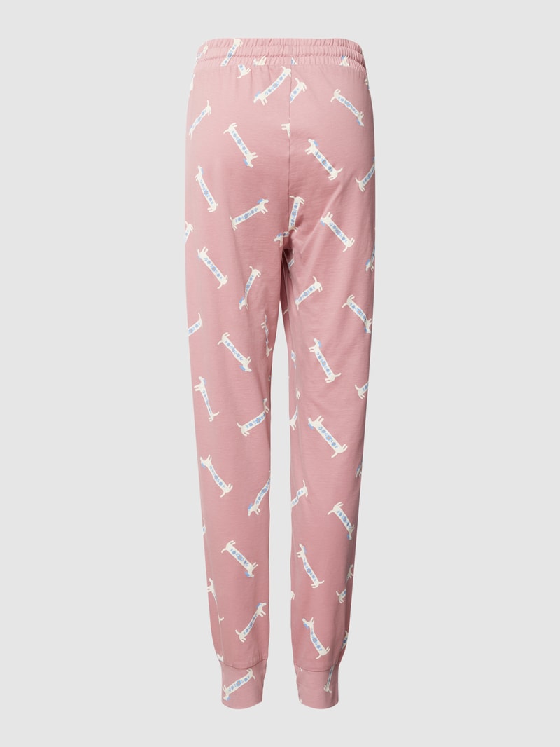 Pyjama-Hose mit Allover-Print in rosa