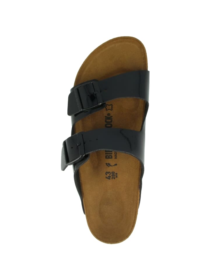 Birkenstock Sandale Arizona Birko-Flor Lack schmal in schwarz günstig kaufen