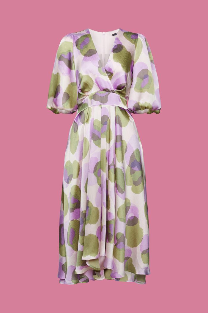 Midikleid in Crinkle-Optik mit Allover-Print