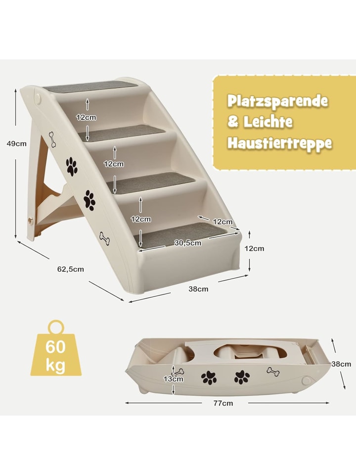 COSTWAY 4-stufig Haustiertreppe in Beige günstig kaufen onesize