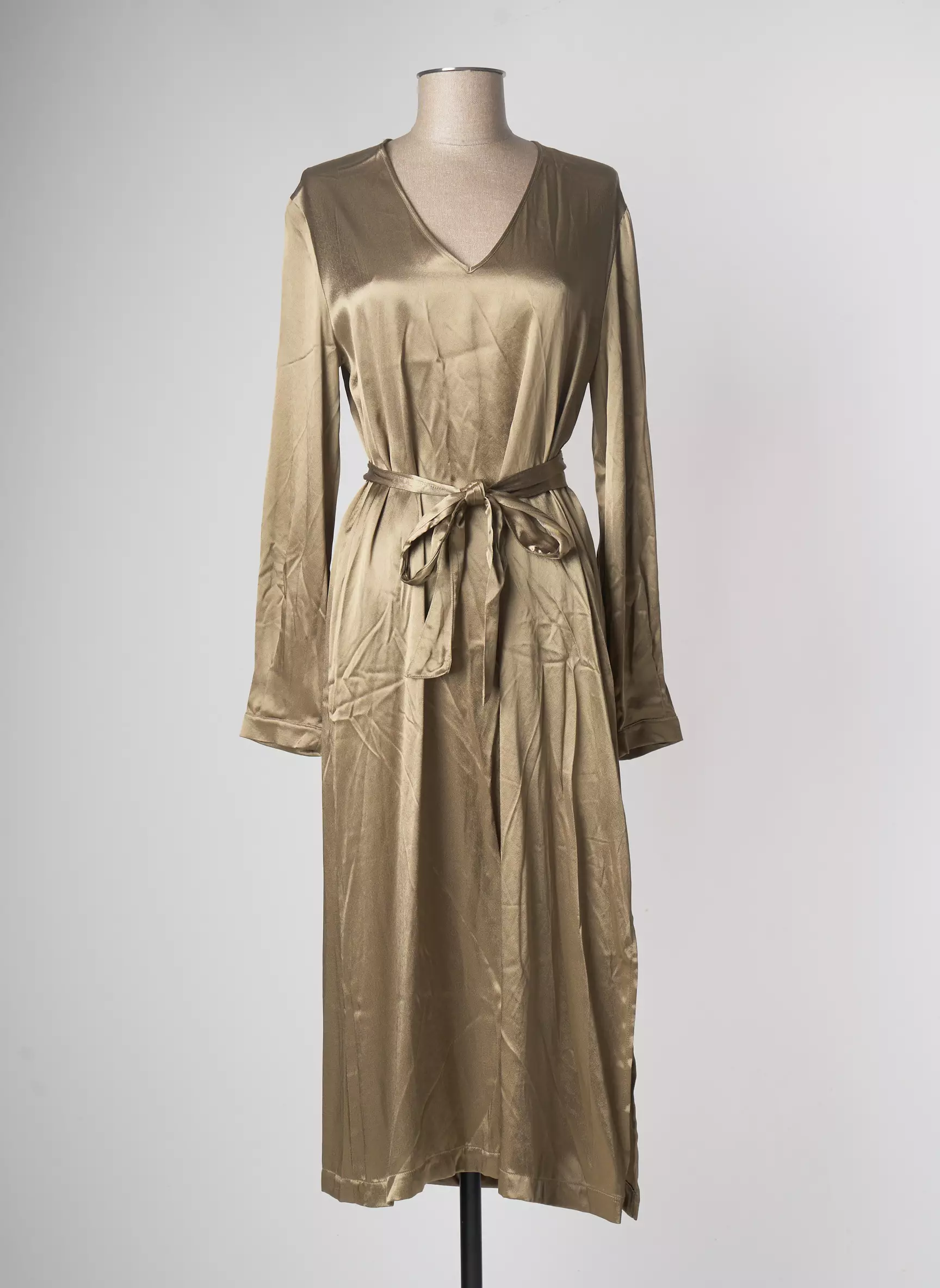 Floor Robes Mi Longues Femme couleur marron