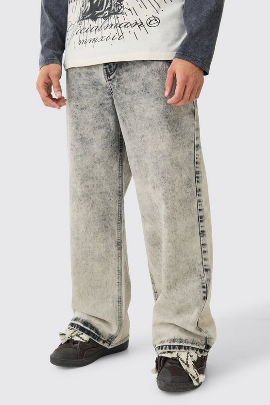 Extrem lockere Jeans mit Acid-Waschung