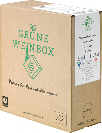 2022 Grauburgunder GRÜNE WEINBOX - Ökowein trocken Bio 2,25 L - Staatsweingut Freiburg