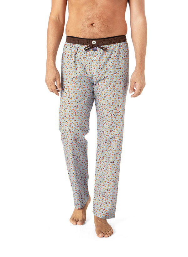MC ALSON, Pyjamahose, Baumwolle, hellblau-multicolor gemustert