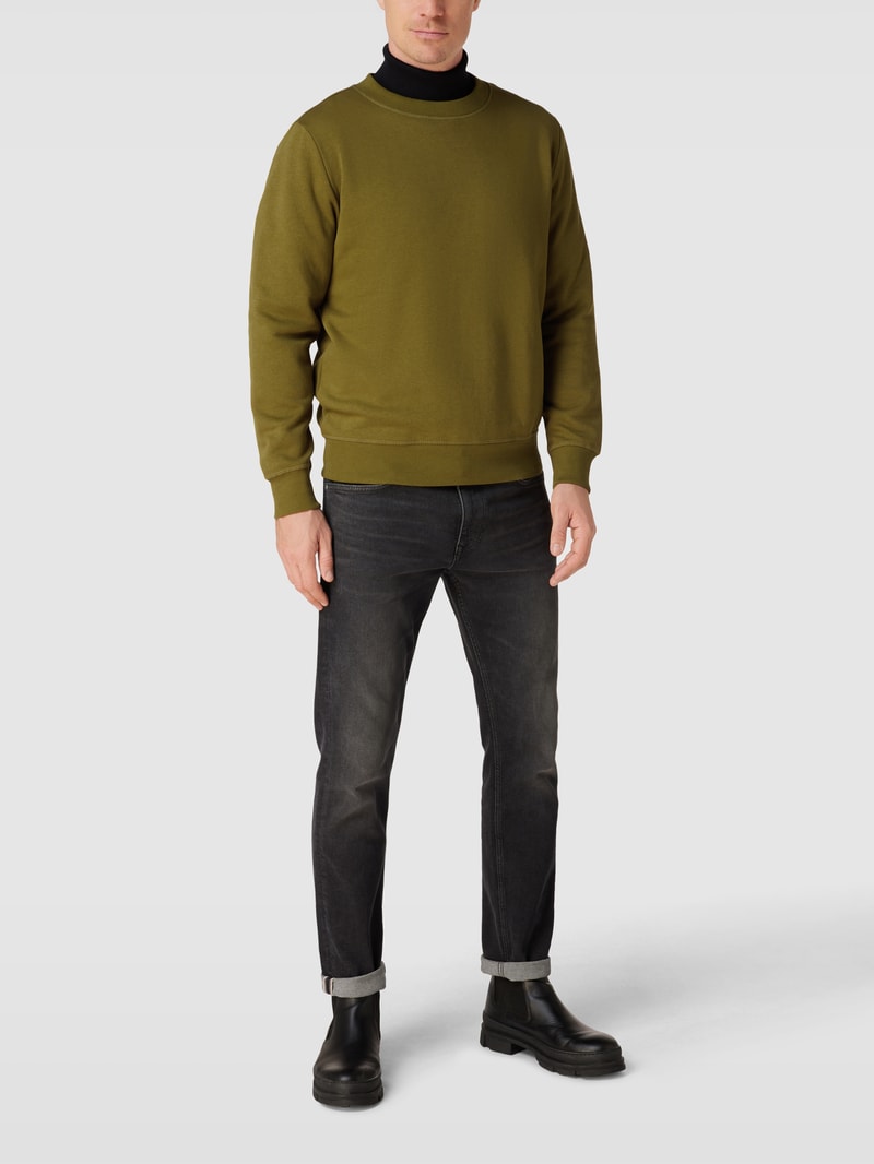 Sweatshirt mit Rundhalsausschnitt in schilf
