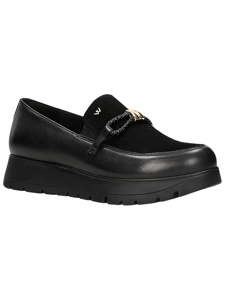Wojas Leder-Slipper in Schwarz günstig kaufen