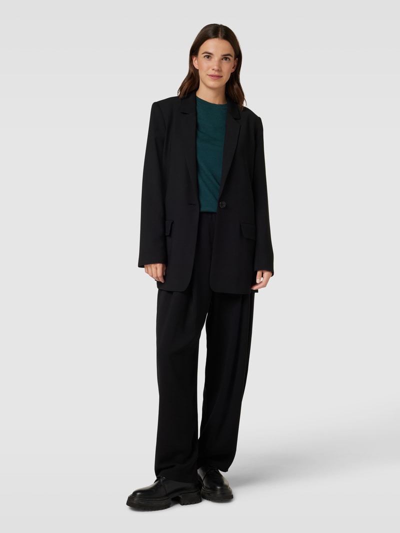 Blazer mit Pattentaschen in schwarz