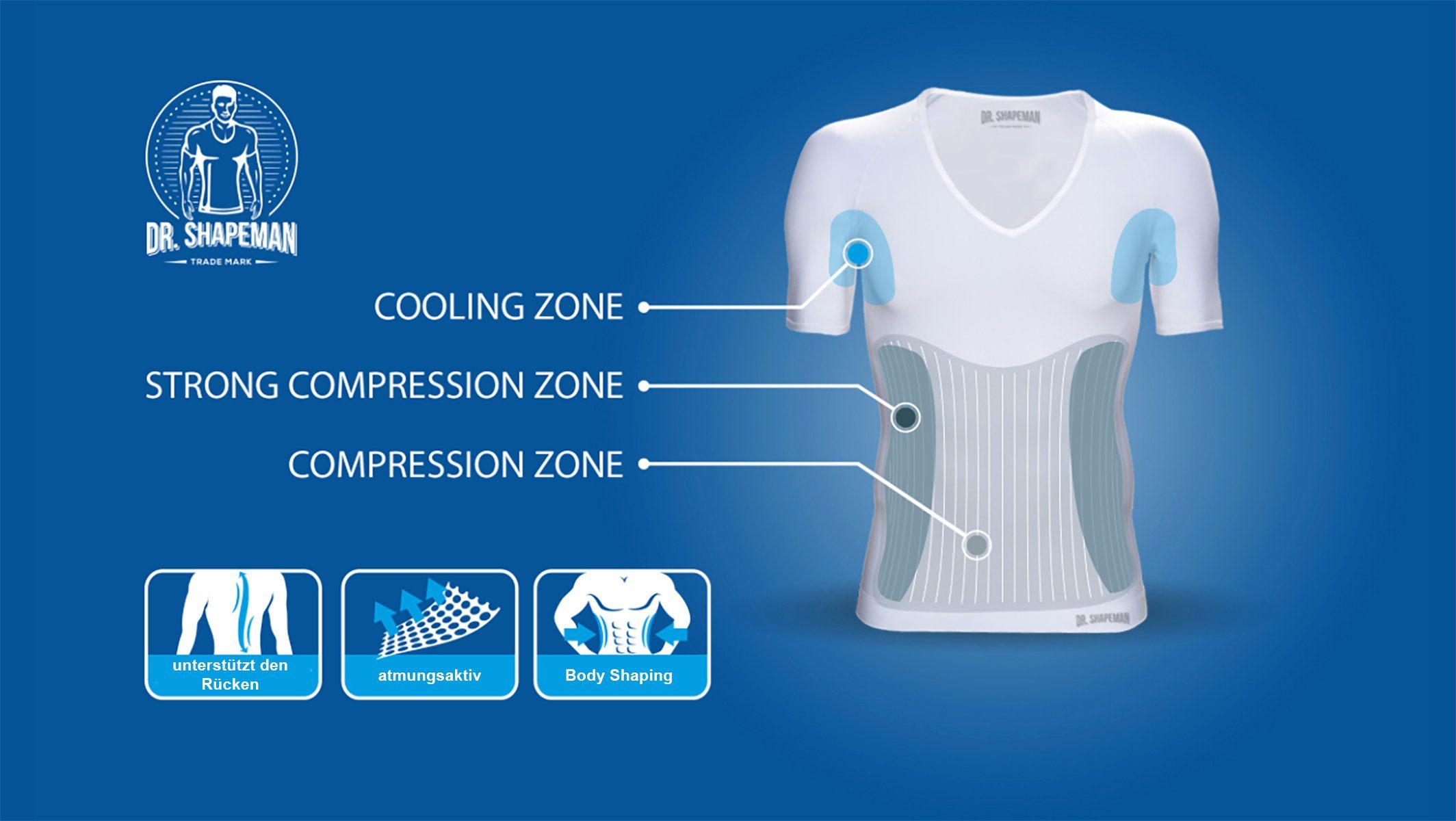 Dr. Shapeman Kompressionsshirt Shapewear, atmungsaktiv