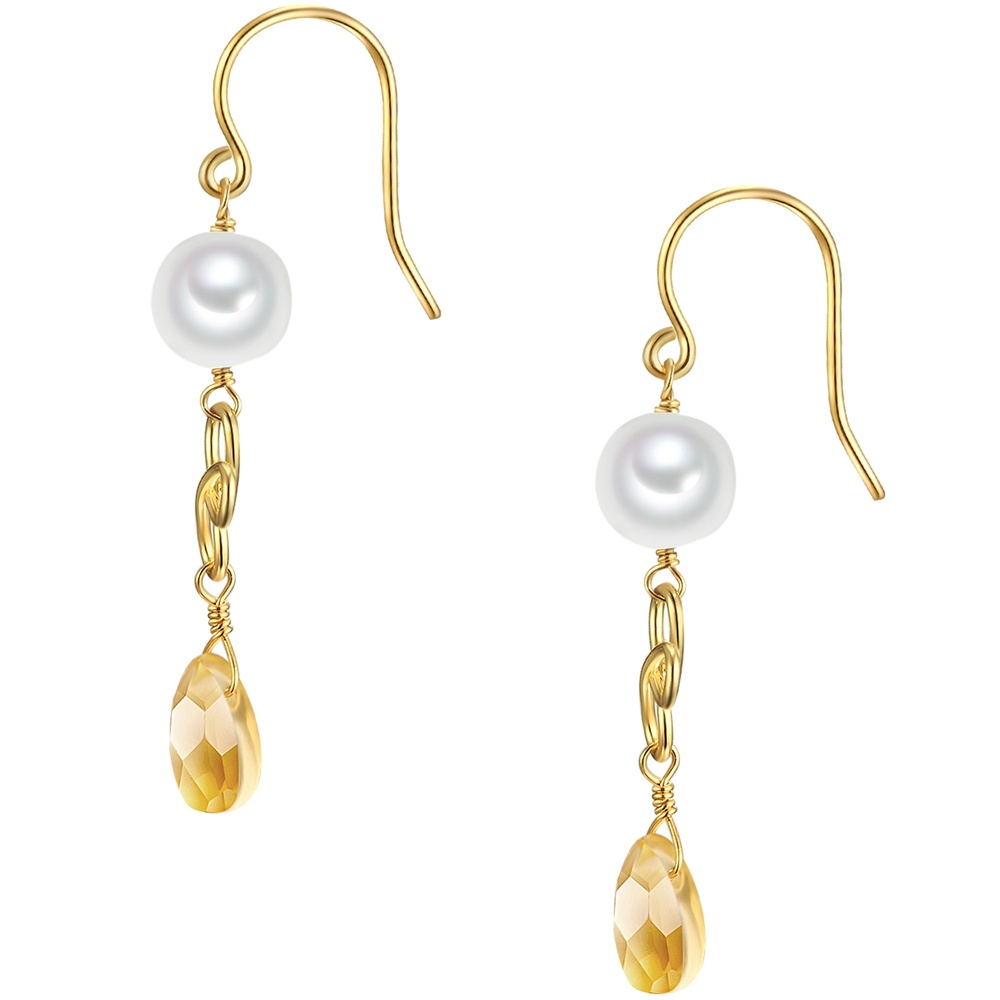 Valero Pearls Boucles d'oreille en argent Argent sterling Verre Perle de culture d'eau douce en Boucles d'oreilles