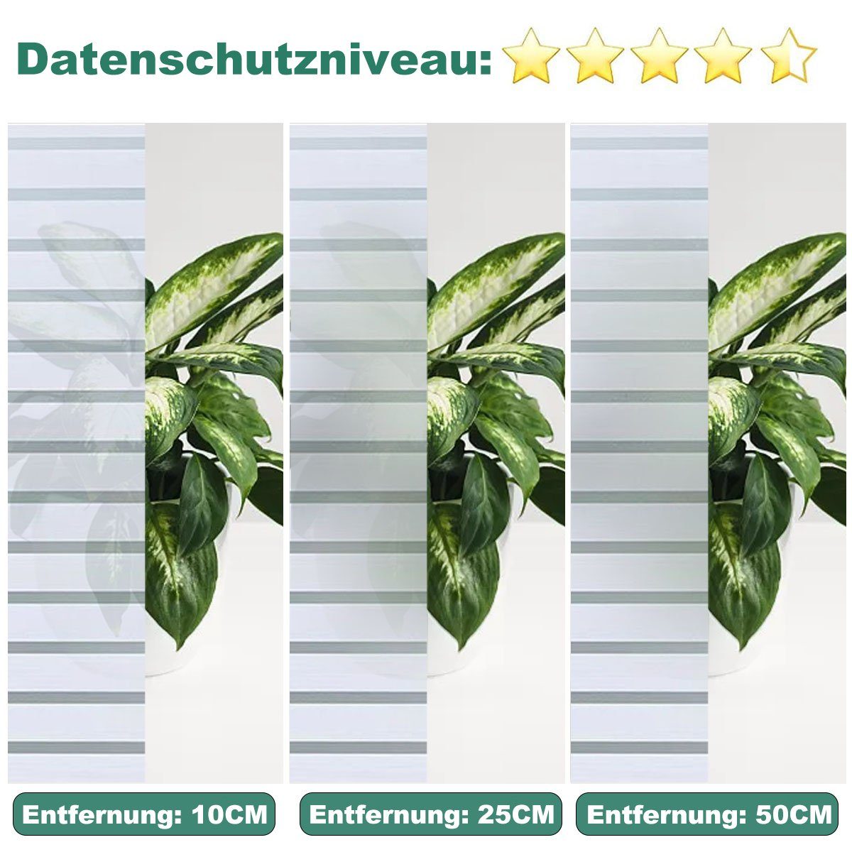 Fensterfolie 3D Fensterfolie Selbsthaftend Blickdicht Sichtschutzfolie Fenster, Einemgeld