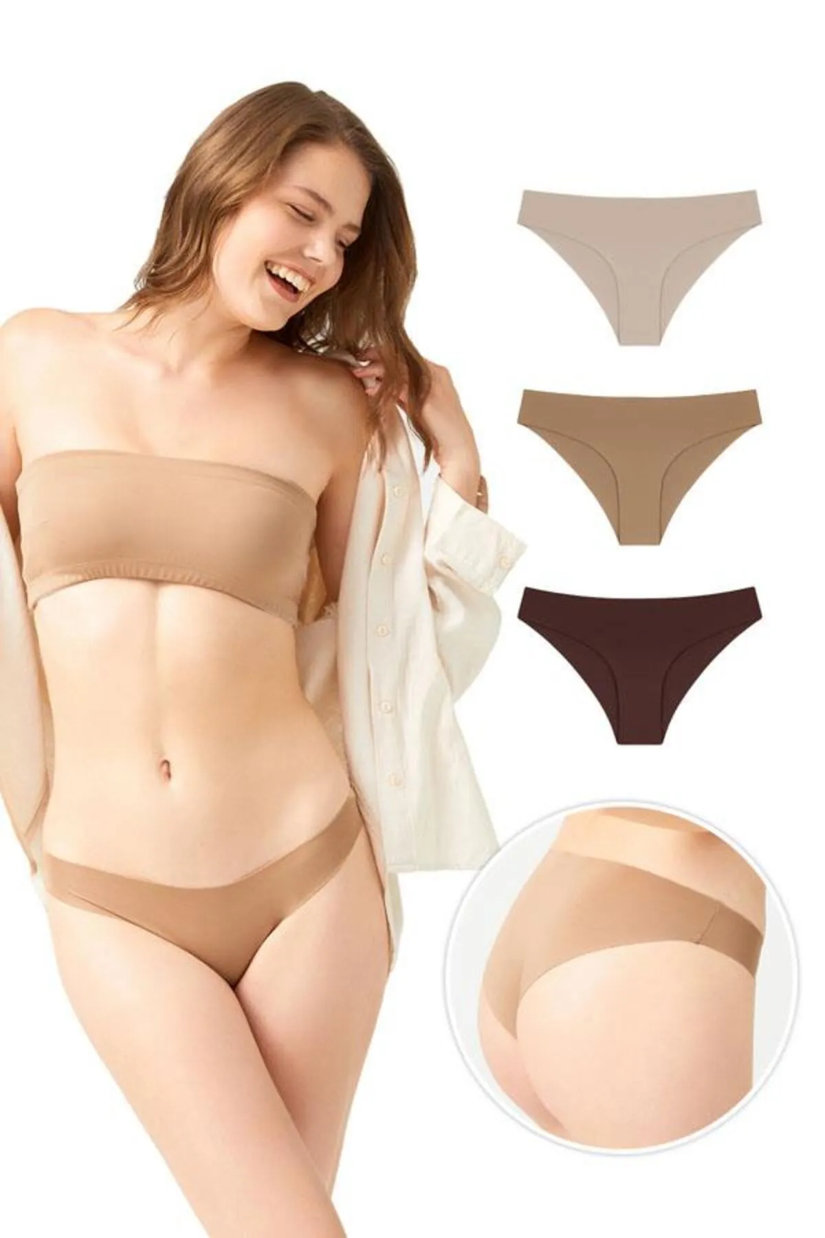 Cottonhill  Lasergeschnittene Damen-Bikini-Höschen im 3er-Pack