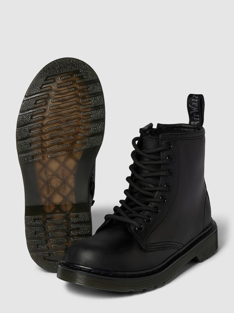 Schnürboots aus Leder mit Ziehschlaufe Modell 'SERENA' in schwarz