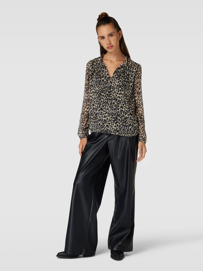 Blusenshirt mit Leopardenmuster Modell 'Ditsy' in schwarz