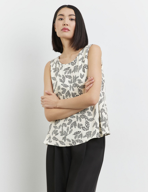 Ärmellose Bluse mit Floral-Print
