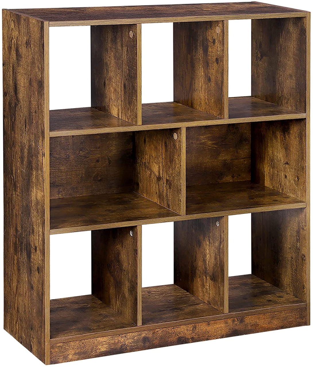 Vasagle Bücherregal, 100x97.5x30cm, Rustikales Braun