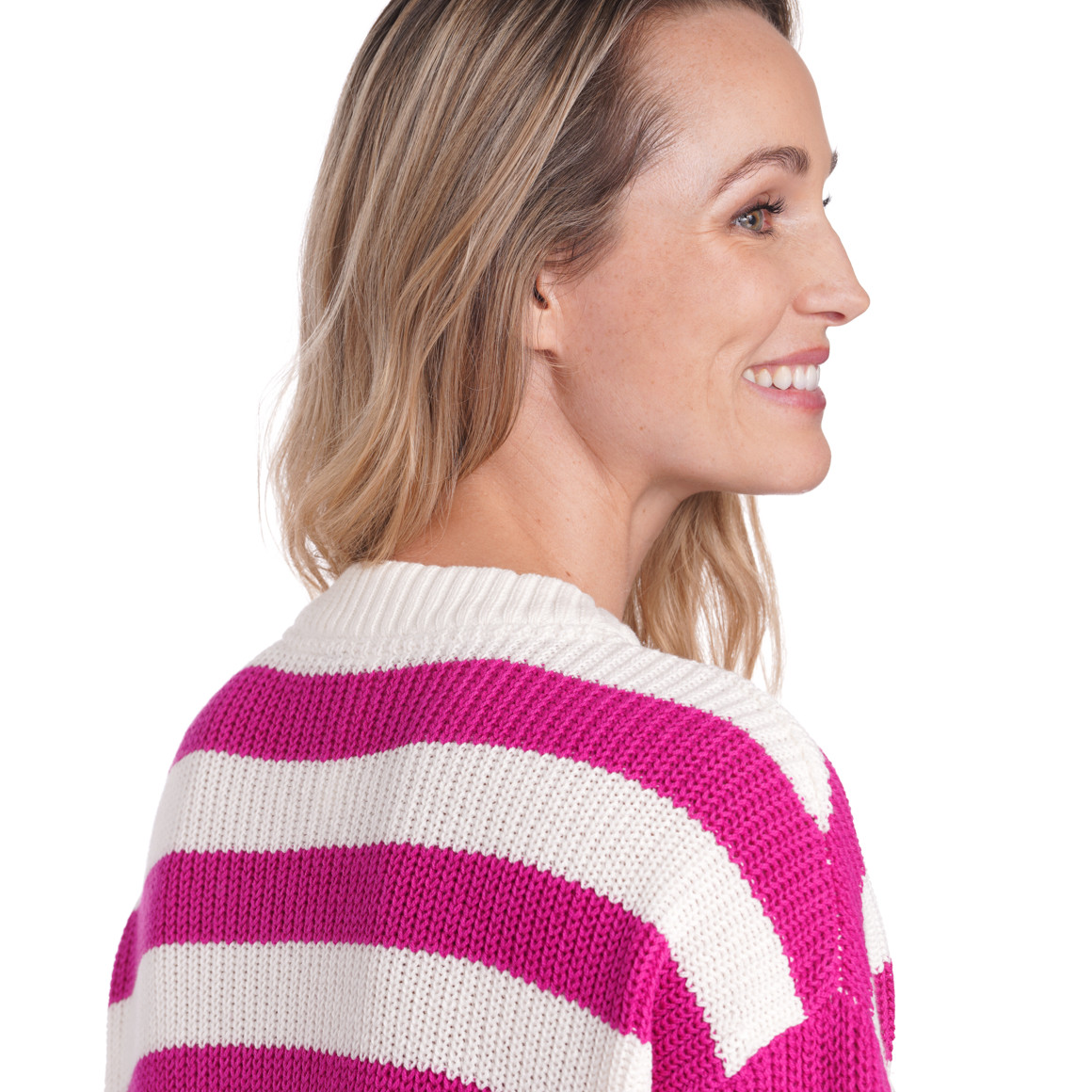 Damen Strickpullover mit Blockstreifen