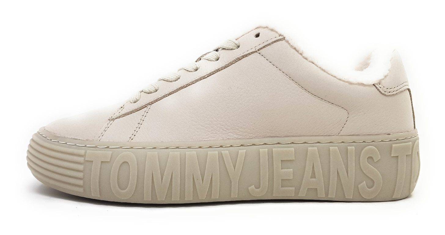 Tommy Hilfiger New Cupsole Leat WL EN0EN2274AEV Weiß AEV- Bleached Stone