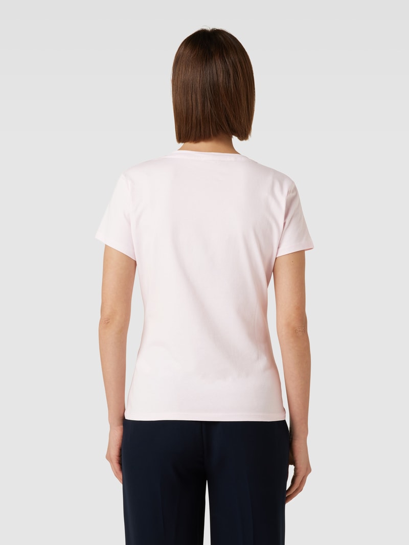 T-Shirt mit Ziersteinbesatz in rosa