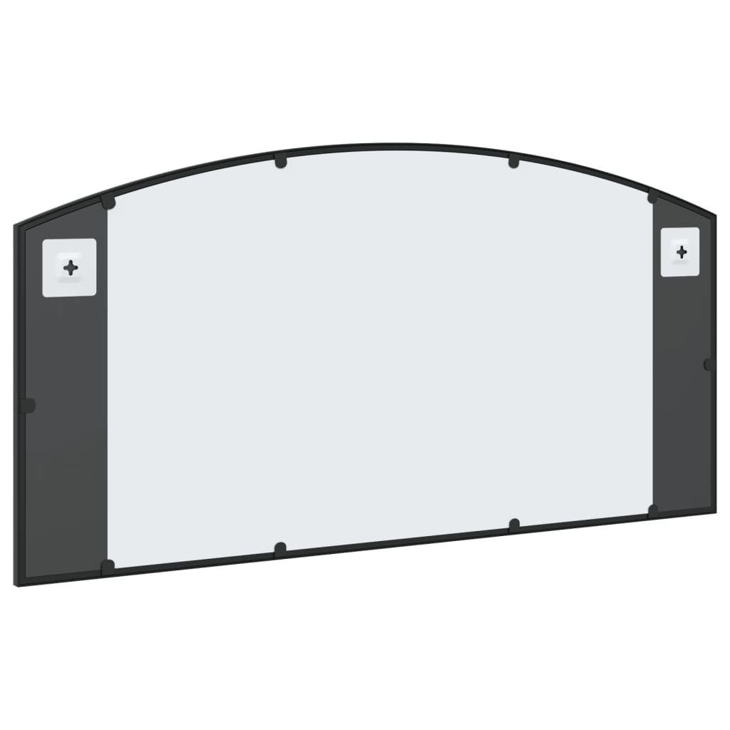 vidaXL Spiegel Wandspiegel Schwarz 100x50 cm Gewölbt Eisen (1-St)