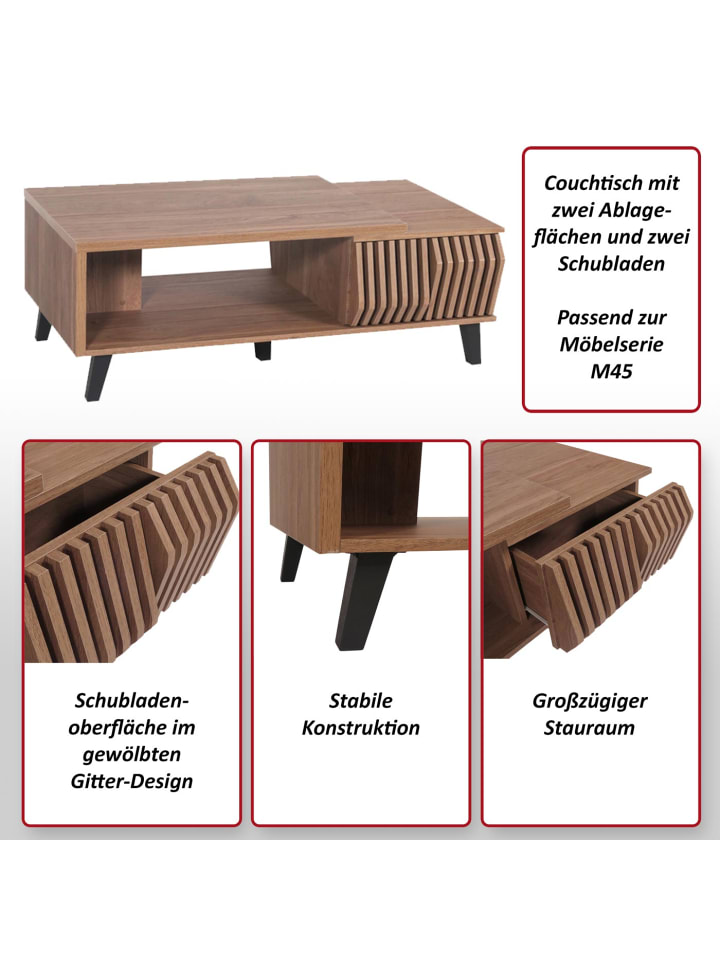 MCW Couchtisch M45 3D-Design Schubladen günstig kaufen onesize