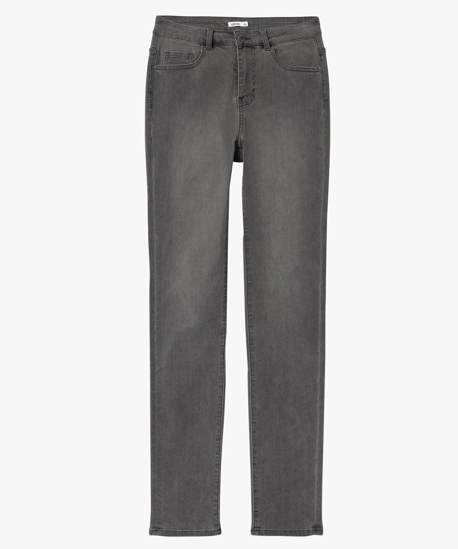 Jean femme coupe Slim taille haute - L30 grey | GEMO