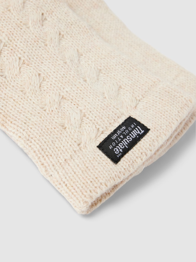 Handschuhe mit Label-Detail in beige