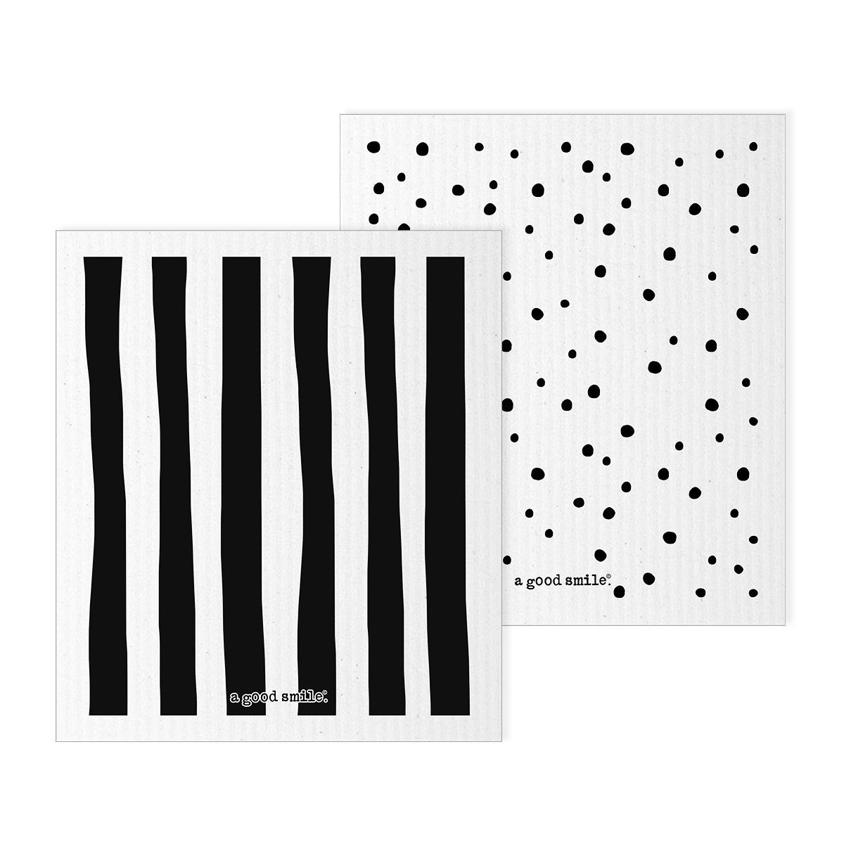 a good smile Geschirrtuch a good smile Schwammtuch DOTS & STRIPES 2er Set