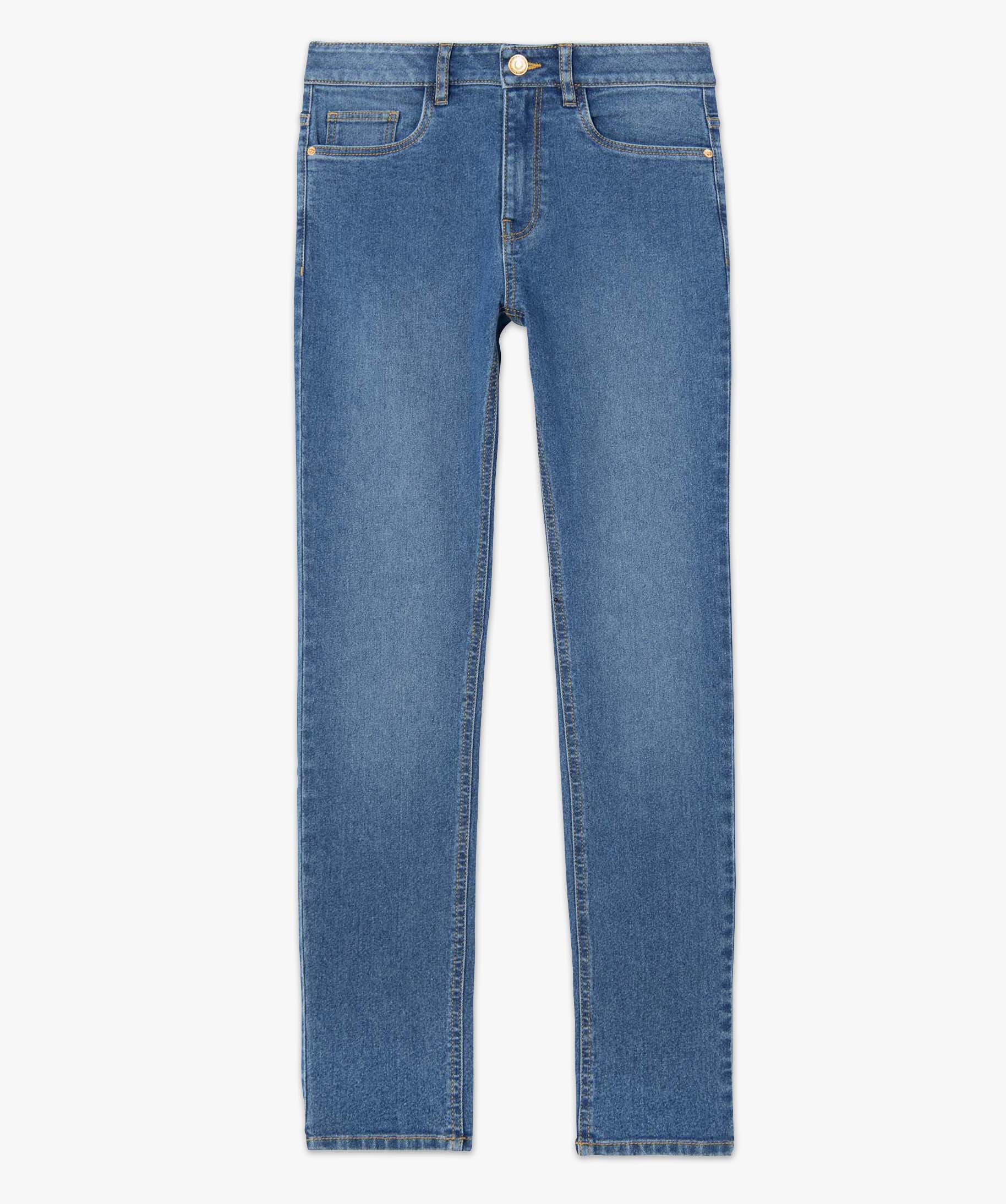 Jean femme coupe Slim taille haute – Longueur L26 stone | GEMO