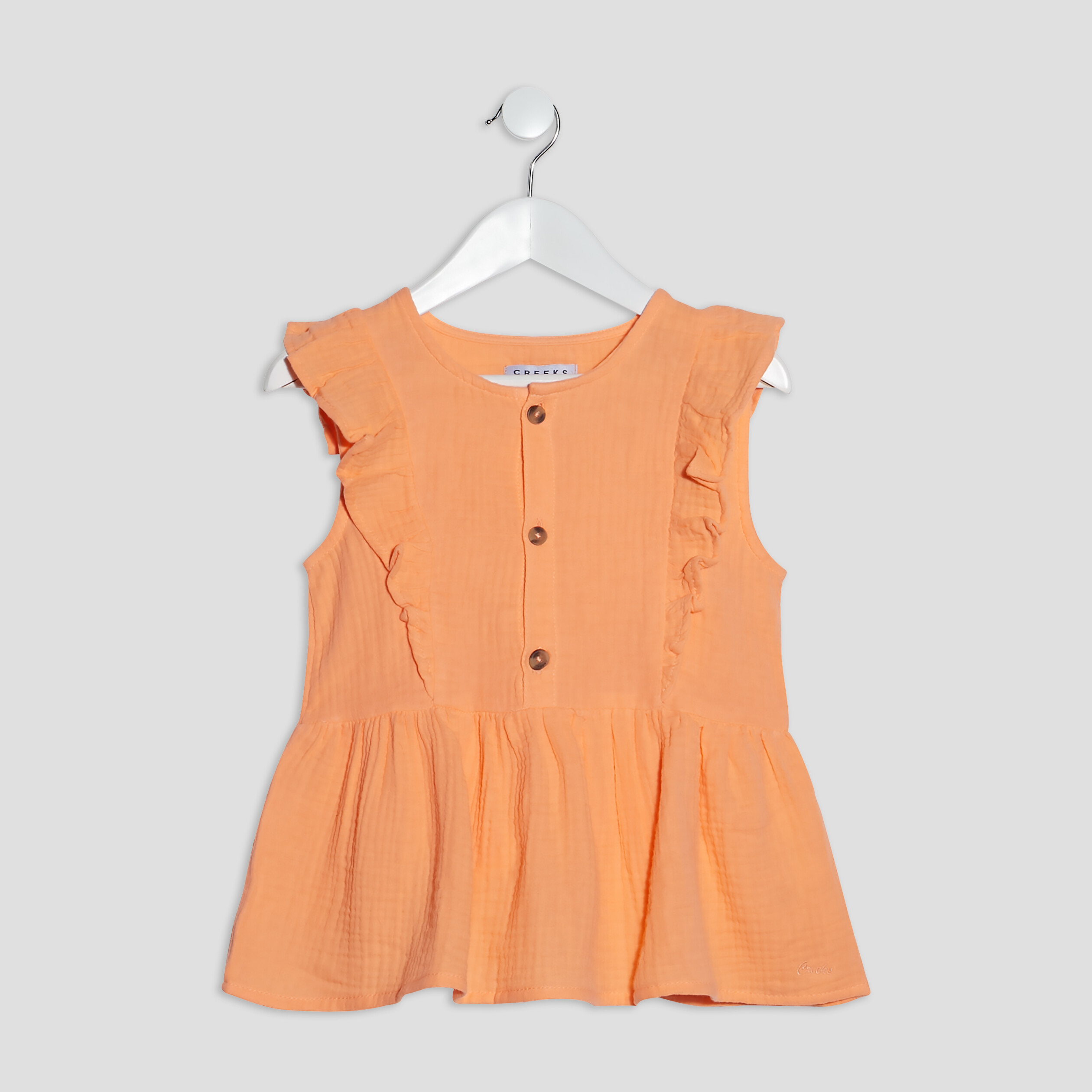 Blouse manches courtes orange corail fille | La Halle