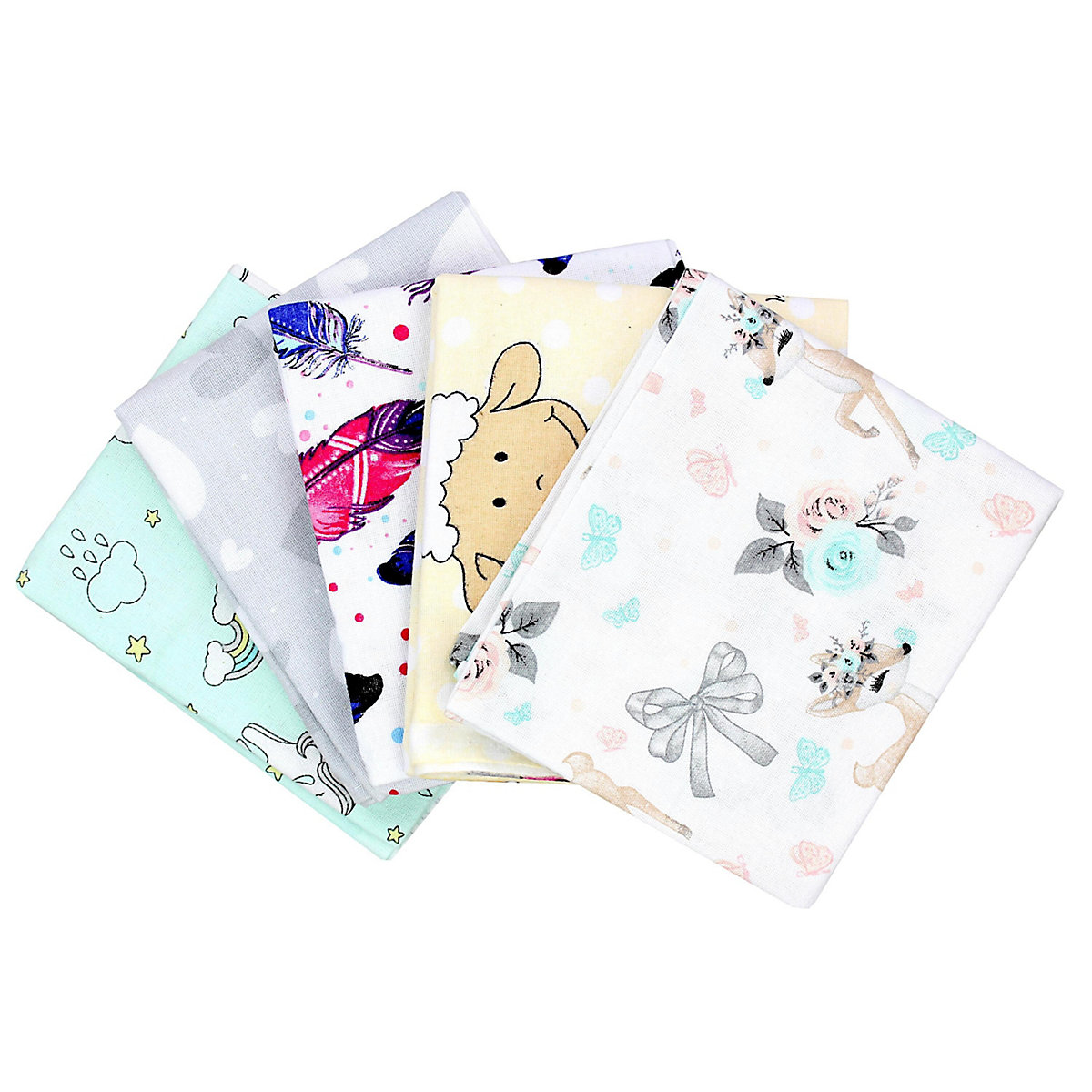 Baby Moltontücher Flanellwindeln 70x80 5er Set für Kinder
