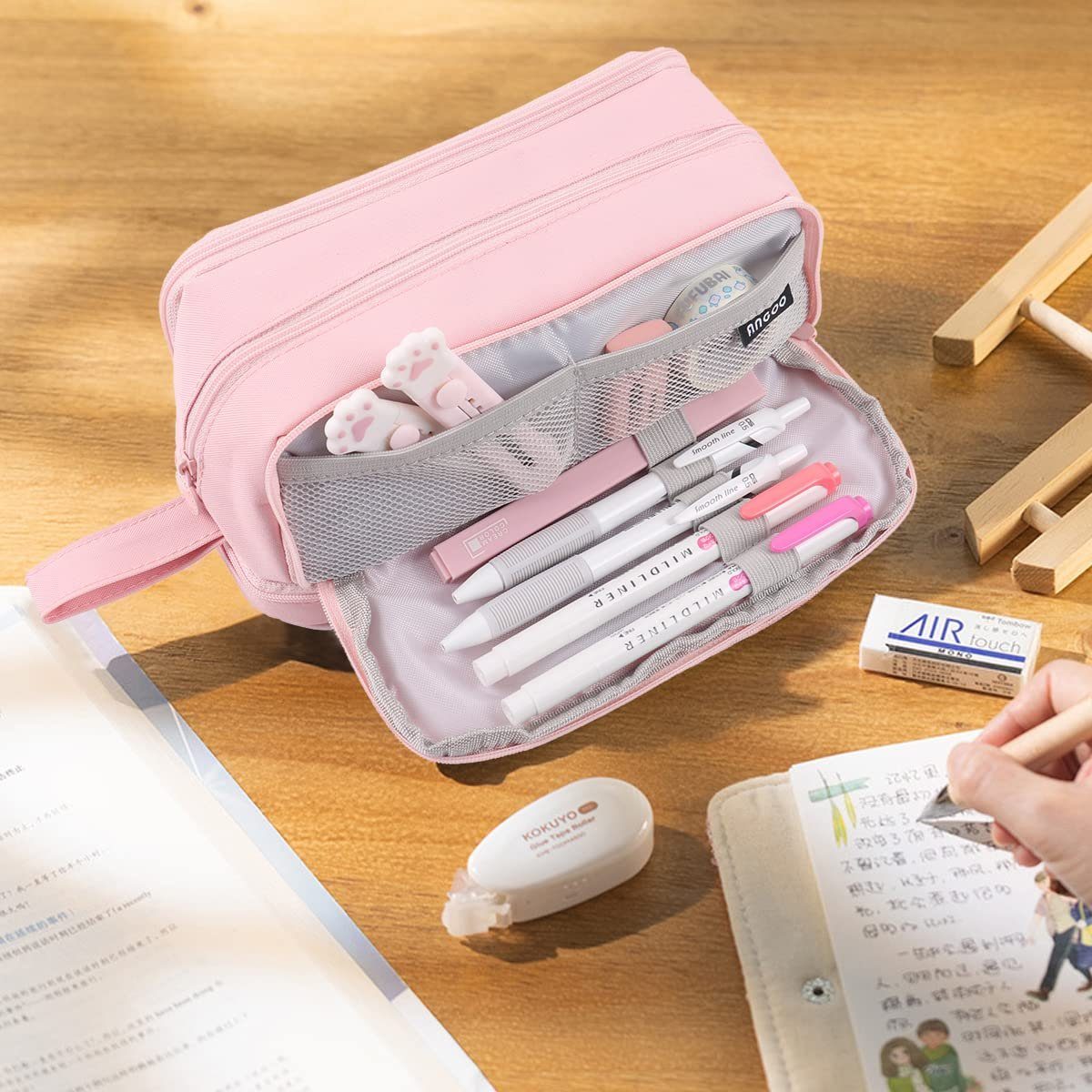 GelldG Federmäppchen Federmäppchen Große Kapazität, Mäppchen Federtaschen Etui 4 Fächer