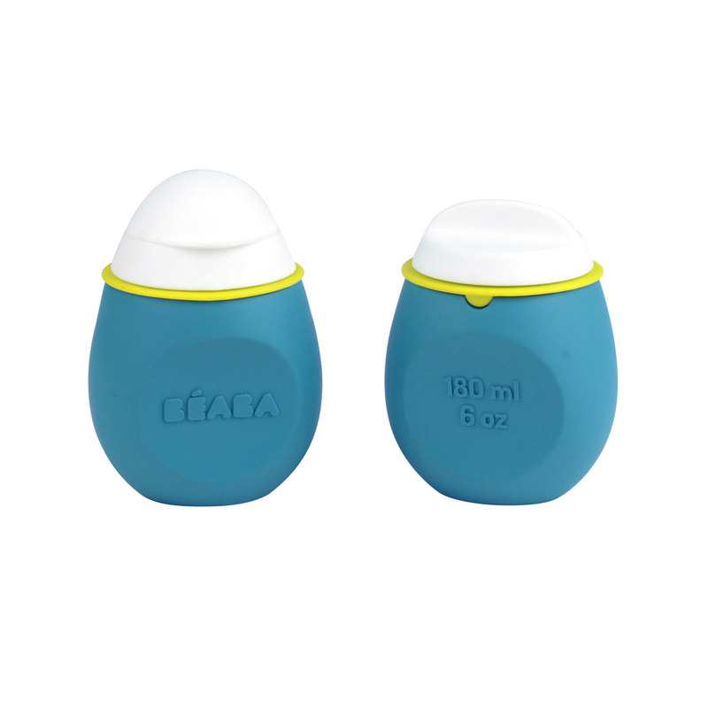Lot de 2 gourdes Babysqueez bleu Beaba