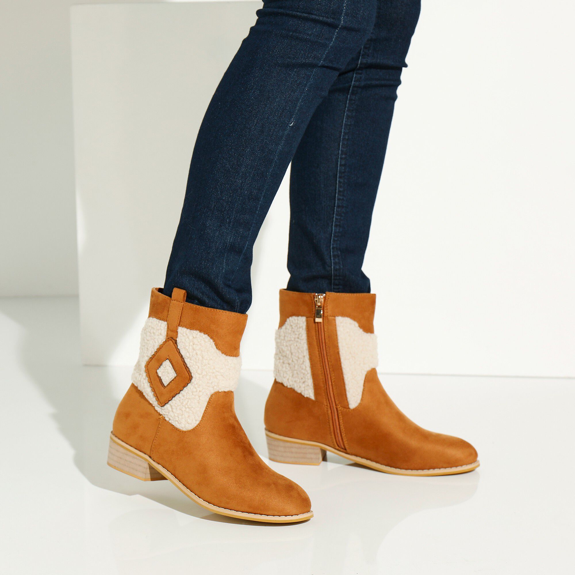 Boots style western avec sherpa