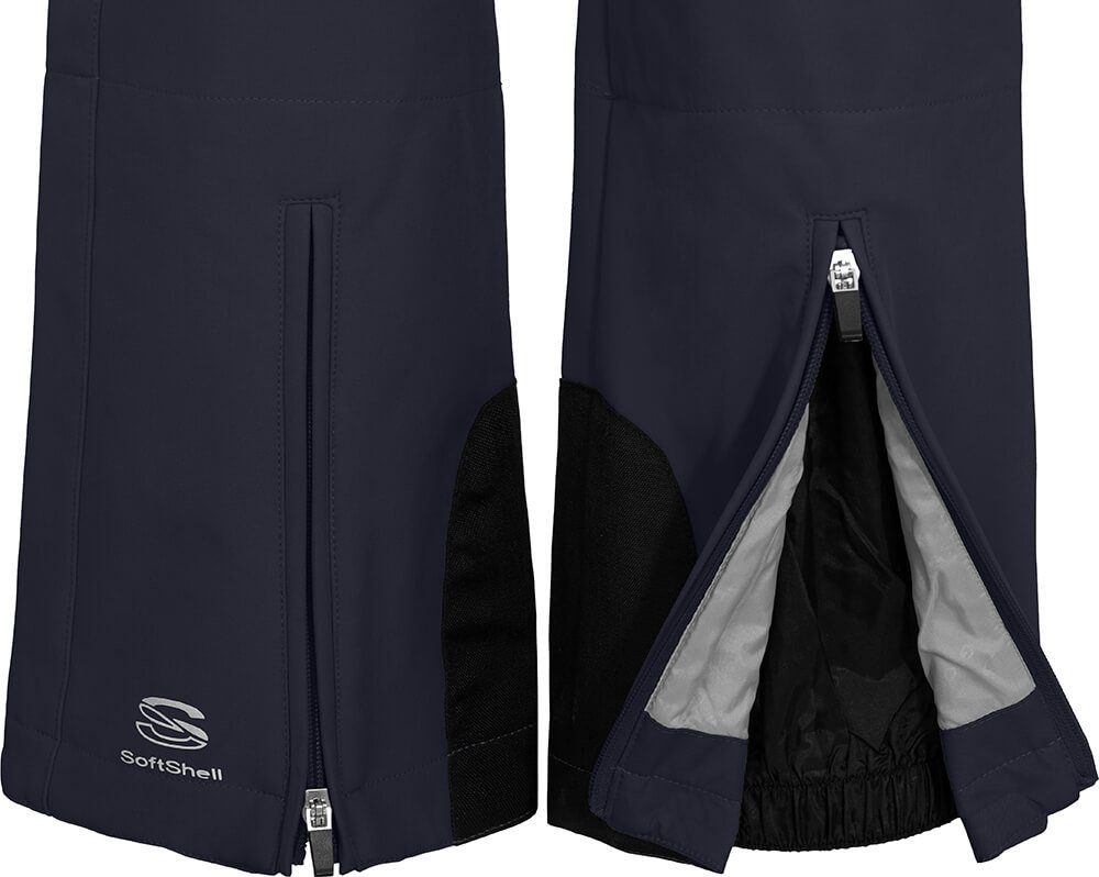 Bergson Skihose SAIMAA Damen Softshell Skihose, winddicht, elastisch, Normalgrößen, Nacht blau