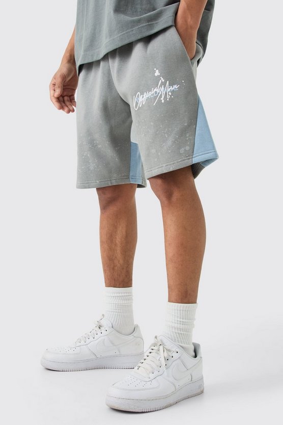 Lockere Shorts mit Farbspritzern