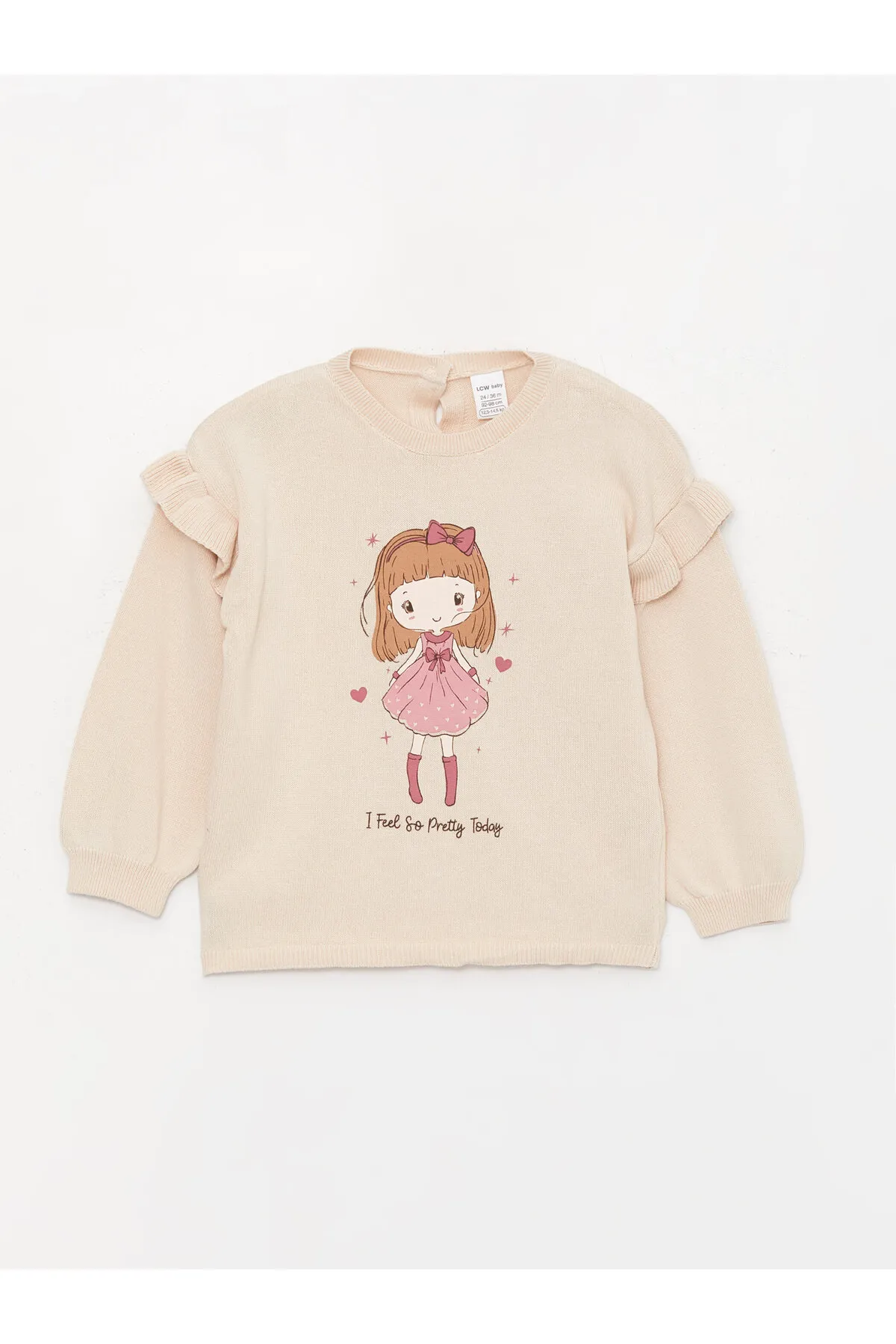 LC Waikiki  Bedruckter Pullover und Strumpfhose für Babys mit Rundhalsausschnitt und langen Ärmeln