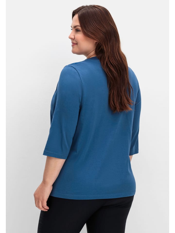 sheego Shirt in jeansblau günstig kaufen